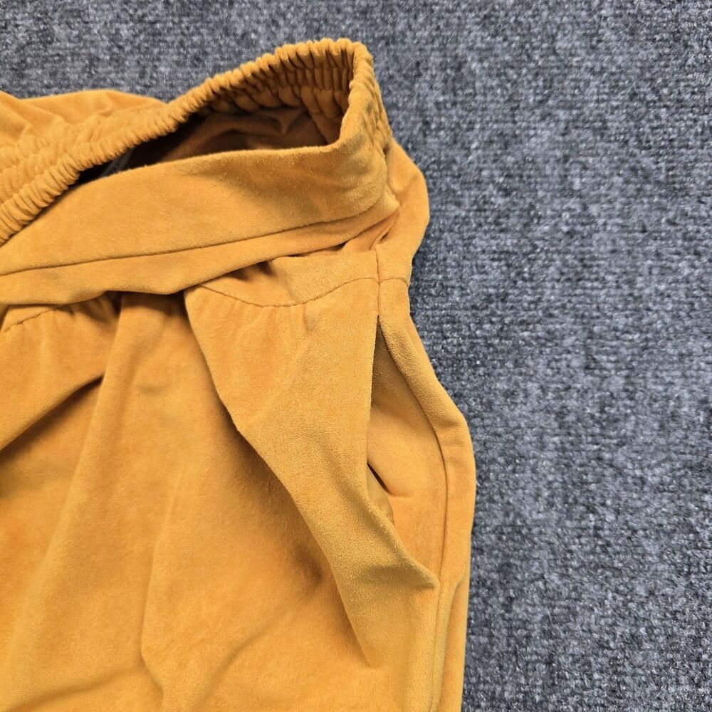by Anthropologie Yoked Faux Suede Maxi Boho Skirt Size XS Marigold Yellow - Picture 9 of 11